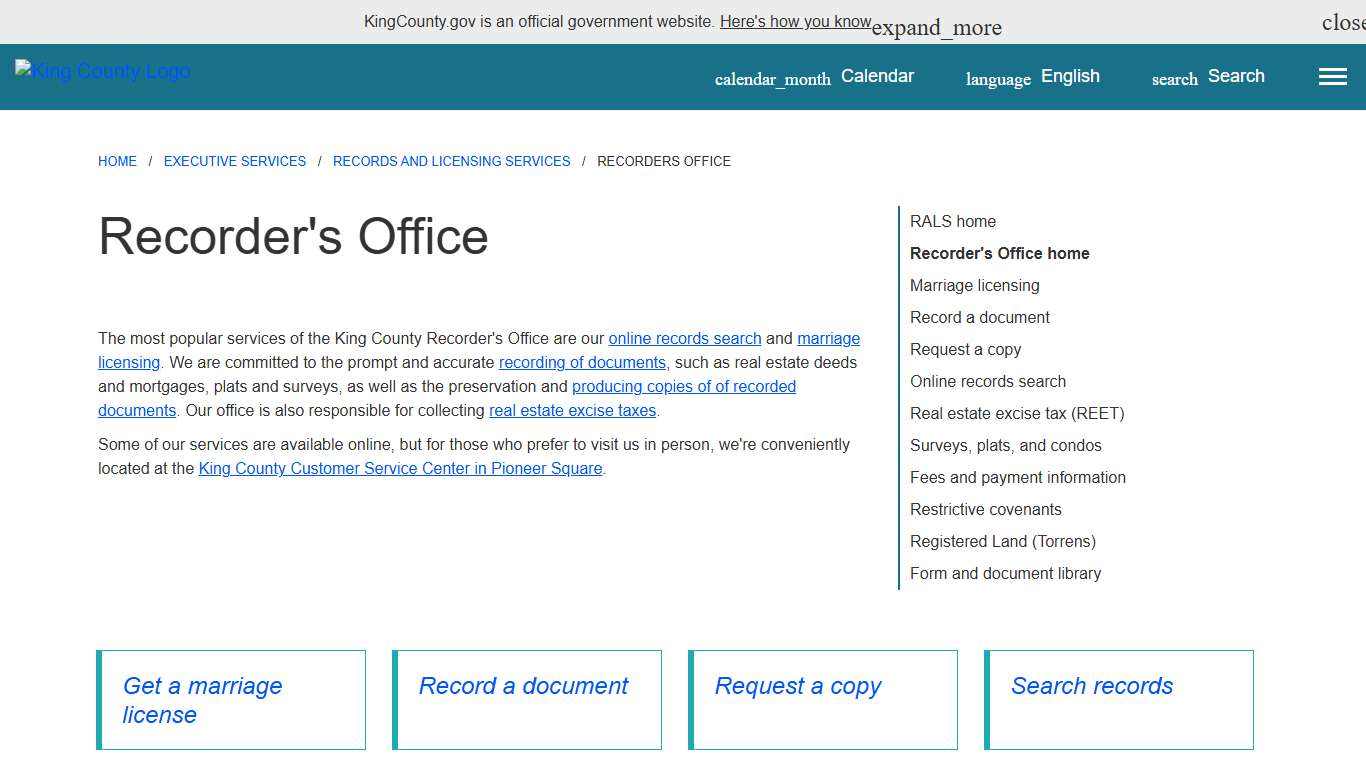 Recorder's Office - King County, Washington