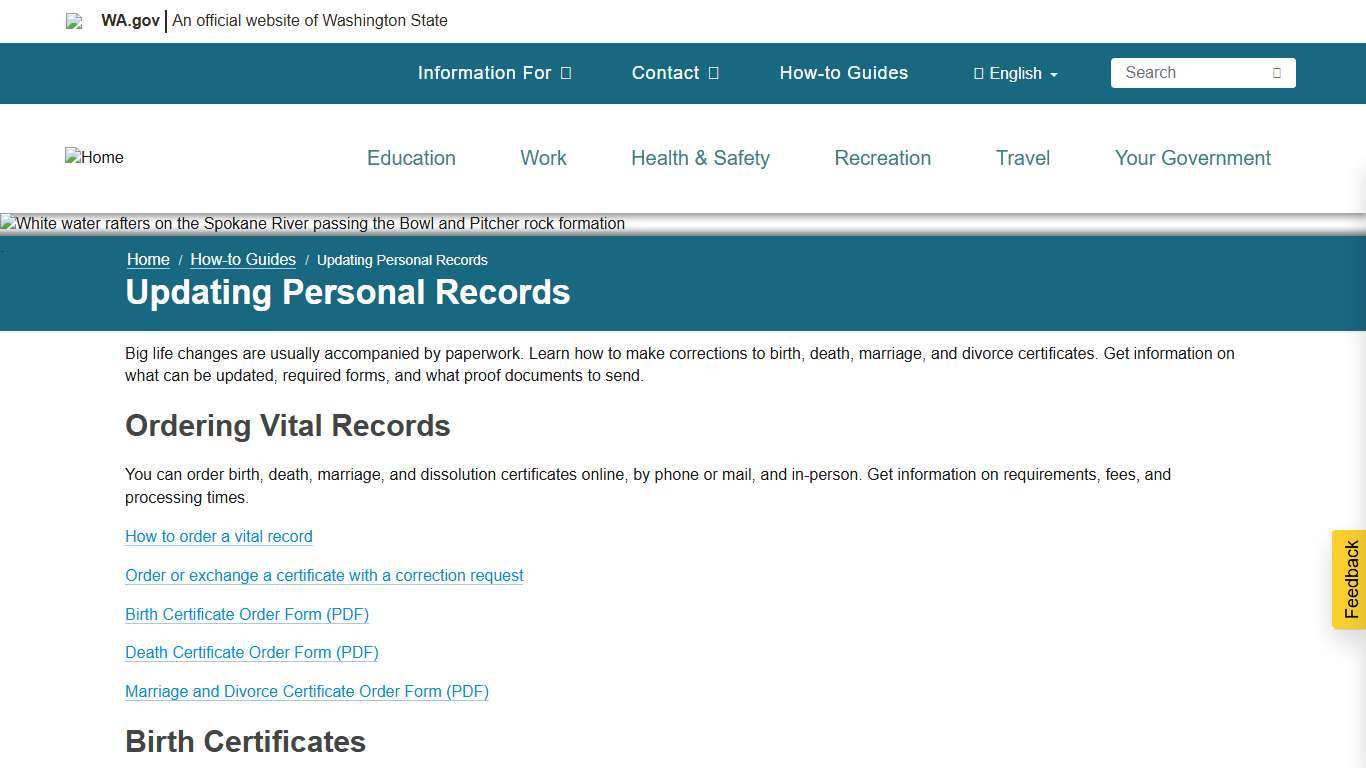 Updating Personal Records WA.gov